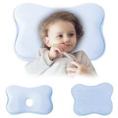 通気性に 安全素材綿100％ ベビー枕 枕カバー付きで、赤ちゃんの寝姿を矯正し、