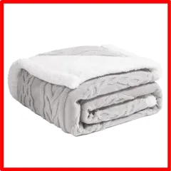 【匿名配送】ライトグレー Vamcheer 毛布 ブランケット シングル 掛け毛布 二枚合わせ 【ジャガード生地＆シープボア生地】 あったか ふわふわ 静電防止