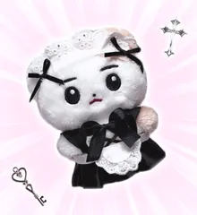 ♡B2 ヘッドドレス ぬい服 バレエコア 韓国 ピンク 前掛け よだれかけ 10cm 黒