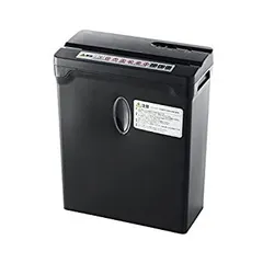 【中古】 サンワダイレクト シュレッダー 家庭用 電動 クロスカット ホッチキス対応 A4 6枚細断 ブラック 400-PSD030