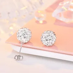 S925 ジルコニア ミラーボール 6mm スタッド ピアス シルバー