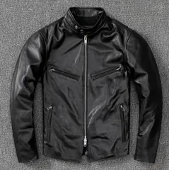 牛革 レザージャケット シングルライダース 革ジャン 本革 メンズファッション 機関車