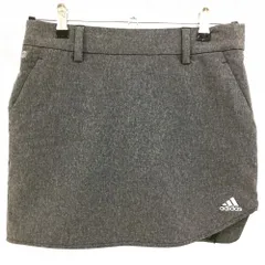 【超美品】アディダス スカート 杢グレー ポケット口3ライン 内側インナーパンツ  レディース M ゴルフウェア adidas