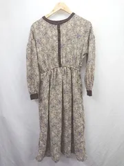 ◇ Θ ehka sopo 柄あり 長袖 膝下丈 ワンピース サイズF マルチカラー レディース E  【1506230027415】