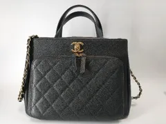 CHANEL シャネル マトラッセ ココマーク キャビアスキン ビジネス アフィニティ 2WAY チェーントート バッグ ブラック×ゴールド金具のサムネイル