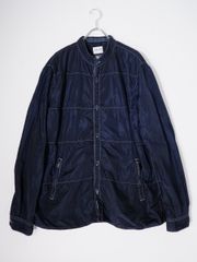ARMANI COLLEZIONIアルマーニ コレッツォーニ 大きいサイズ ステッチデザイン スタンドカラーナイロンシャツジャケット【EU60 US50】【MJKA78626】