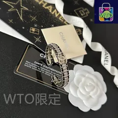 【今日特価】Chanel シャネル スワロフスキー クリスタル レザーチェーン ブレスレット