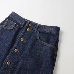 美品 国内正規 クロエ Chloe フロントボタンデニムスカート W26/ネイビー フレア 台形 ロゴ刺繍【2400013606967】のサムネイル