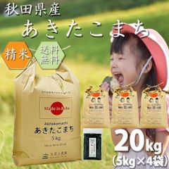 新米 令和5年産 米 お米 白米 精米 あきたこまち 20kg（5kg×4袋） 秋田県産 古代米お試し袋付き