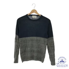 ☆美品☆ UNITED ARROWS ユナイテッドアローズ トップス カットソー ツートン バイカラー クルーネック 長袖 レディース ネイビー グレー S 901-11534 送料無料 古着