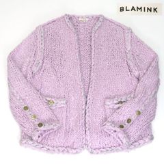 BLAMINK カーディガン 7915-106-0025 シルク チェーン装飾 #38 ライトパープル ブラミンク ◆送料込◆質屋-10400
