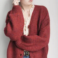 ざっくり 大人 ニット カーディガン トップス 袖あり 長袖 ボリューム袖 ドロップショルダー 萌袖 Vネック 襟なし 前開き 編み込み かわいい 大人可愛い きれいめ シンプル カジュアル 上品 おしゃれ 大人女子 こなれ感 ラフ ラブリー モード系 存在感