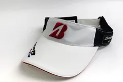 ブリヂストン サンバイザー ゴルフ スポーツウエア ベルクロ 帽子 ブランド メンズ ﾌﾘｰサイズ ホワイト×ネイビー BRIDGESTONE 【中古】