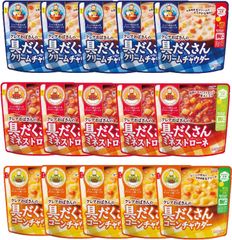 グリコ クレアおばさんの具だくさんスープギフト 3種15食セット(クリーム/ミネストローネ/コーン)