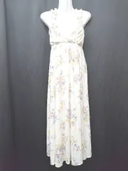 ◇ ⊂ gelato pique ジェラートピケ 膝下丈 キャミワンピース ルームウェア サイズF オフホワイト系 マルチ レディース P  【1409090041020】