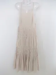 ◇ one after another NICE CLAUP シャーリング ロング キャミソール ワンピース サイズF ピンク ベージュ系 レディース P  【中古】 【1211150004889】