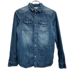 H&M 長袖 ウェスタンシャツ エイチアンドエム キッズ L~ ブルー スナップボタン ポケット 古着卸 アメリカ仕入 a612-6767のサムネイル