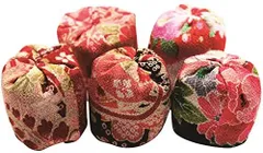 【在庫セール】一越ちりめん お手玉5個入 彩花 丸全Maruzen 8.5×9.5×4cm