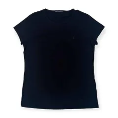 90s 00s RALPH LAURENラルフローレン ワンポイント 半袖 Tシャツ 7f/ブラック レディース オールド