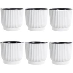 FJmark 給水プランター 自動給水 吸水 ロープ付き 2重構造 プランター 植木鉢 花鉢 プラスチック 6個セット (L)