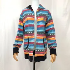 【BILLABONG（ビラボン）】マルチカラーボーダー パーカー フーディー ジップアップ Lサイズ メンズ レディース兼用 長袖 ストリート Y2K 00s 平成ファッション サーフ系 羽織り カジュアル 個性派 アメカジ 古着風✨