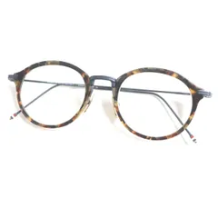 極美品▼THOM BROWNE トムブラウン TBX908-49-02 マーブル柄 メガネ クリアブラウン×ネイビー 49□21-150 日本製 箱・ケース・クロス付きのサムネイル