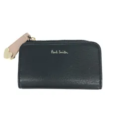 Paul Smith ポールスミス コインケース キーケース   ブラック レザー メンズ 4連 ハートロゴ キーリング キーホルダー　240001150772