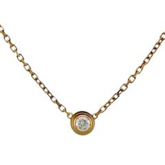 カルティエ ダムール ディアマンレジェ 約0.04ct ネックレス 18金 K18イエローゴールド ダイヤモンド レディース  CARTIER  中古 カルティエ