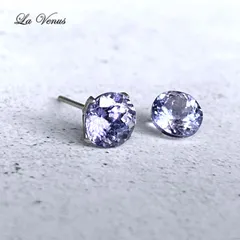 天然 極上 大粒 タンザナイト 宝石質AAA 6mmピアス 316 サージカルステンレス 片耳用 金属アレルギー対策 12月誕生石 一粒スタッド