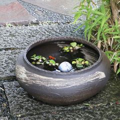 粋なオリジナルメダカ鉢自然石風 水鉢 睡蓮鉢 ビオトープ用横幅82