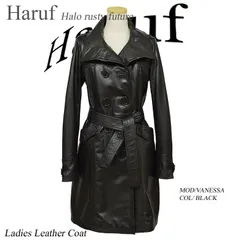 【送料無料】本革 レザーコート レディース トレンチコート レザージャケット ダブル 革ジャン 本革コート レディース コート アウター ラムレザー 秋冬 ブラック 黒 VANESSABK