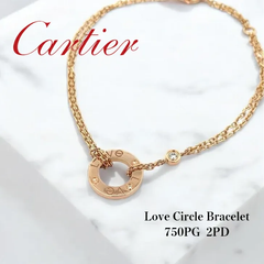 【中古特価】 Cartier カルティエ ラブサークル ブレスレット 750 PG ダイヤモンド  18.5cm  4.3g  人気  レディース