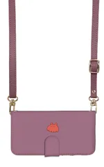 iPhone14plus ケース 手帳型 アイフォン14 プラス スマホケース スマホショルダー レザー ストラップ メンダコ ワンポイント かわいい 調節可能 130cm  カラー05