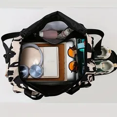 大容量 ボストンバッグ トラベルバッグ キャリーオンバッグ 旅行バッグ　3WAY ショルダーバッグ　ヒョウ柄　レオパード柄