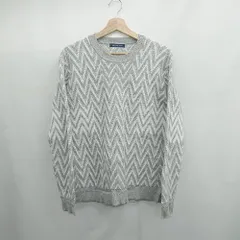 ◇ ⊇ NICOLE ニコルセレクション 柄 長袖 丸首　柄　ニット サイズ46 グレー系 メンズ E  【1507030007362】