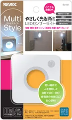 リーベックス(Revex) LED センサー ライト ミニ 電池式 防雨型人感センサー マグネット付き 防犯 角型 ホワイト SL102 [ミニセンサーライト角タイプ]のサムネイル