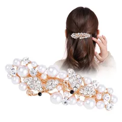 FASELE ヘアクリップ バレッタ パールバレッタ ヘッドドレス ウェディング ヘアアクセサリー 髪飾り 髪留め 結婚式 ヘアピン かわいい 着物髪飾りパール キラキラ