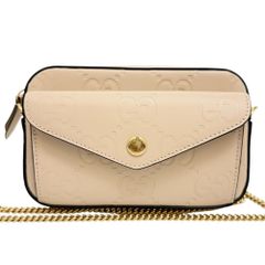 【GUCCI/グッチ】GGミニショルダーバッグ 781554 ショルダーバッグ レザー ベージュ/ゴールド金具 レディース 【中古】【真子質店】【BL】