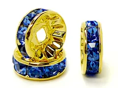 ロンデル 平型(ゴールド)(ブルー)(6mm)(50個)