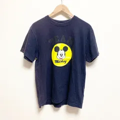 (^w^)b Disney ディズニー ミッキー ネイビー Tシャツ メンズ M