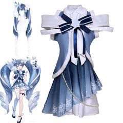 雪ミク2025 コスプレ 初音ミクコスプレ衣装 ウイッグ付 ミクmikuコスプレ 制服 仮装 同人服 コスチューム ステージ服 漫遊展 クリスマス ハロウィーン 人気キャラ