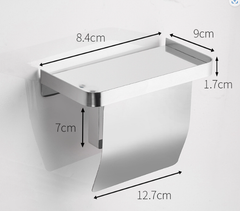 【Z861アウトレット】トイレットペーパーホルダー 棚付き 収納ラック 壁掛け ステンレス おしゃれ 防水 防錆 スマホ置き付き トイレ収納 棚付きペーパーホルダー 取り付け簡単 多機能 小物置き 棚 一体型