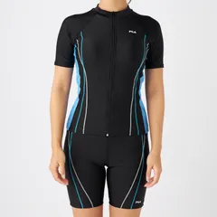 【新品】FILA フィットネス水着 レディース 体型カバー 半袖 セパレート 大きいサイズ タンキニ おしゃれ 50代 40代 30代 競泳水着 パッド付き 着痩せ フィラ