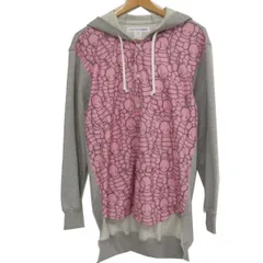 極美品 コムデギャルソン × KAWS コラボ パーカー グレー　大きめ XL コムデギャルソン】ノースフェイス コラボパーカー 長袖 XL グレー