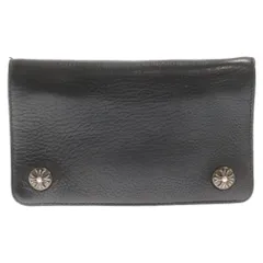 CHROME HEARTS (クロムハーツ) 1ZIP/1ジップクロスボールボタンレザーウォレット ブラック 二つ折り財布のサムネイル