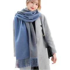 [Hoomoi] マフラー レディース 人気 カシミヤタッチ ストール 大判 マフラー ファッション 冬 厚手 両面 使える ギフトボックス付き 無地 学生 誕生日プレゼント フリンジ生地 襟巻き 秋冬定番 クリスマスプレゼント 1