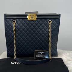 シャネル（シャネル）ラムスキン ボーイ トートバッグ 21番台【中古】