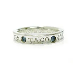 【中古】TIFFANY&Co. ティファニー シルバー サファイア 1837 ナロー 2P リング 3.6g 925刻印 445432 リング・指輪