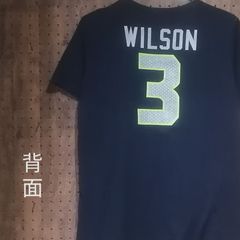 シアトル・シーホークス　「WILSON 3」両面プリントＴシャツ　サイズ M相当