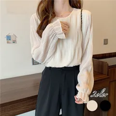プリーツ シフォン ブラウス シャツ レディース オーバーサイズ ルーズ トップス 春夏秋 綺麗 可愛い 大人 抜け感 着痩せ ⚫︎beige⚫︎ /全国送料無料/ /在庫少量/ /追跡で安心お届け/】 ♣